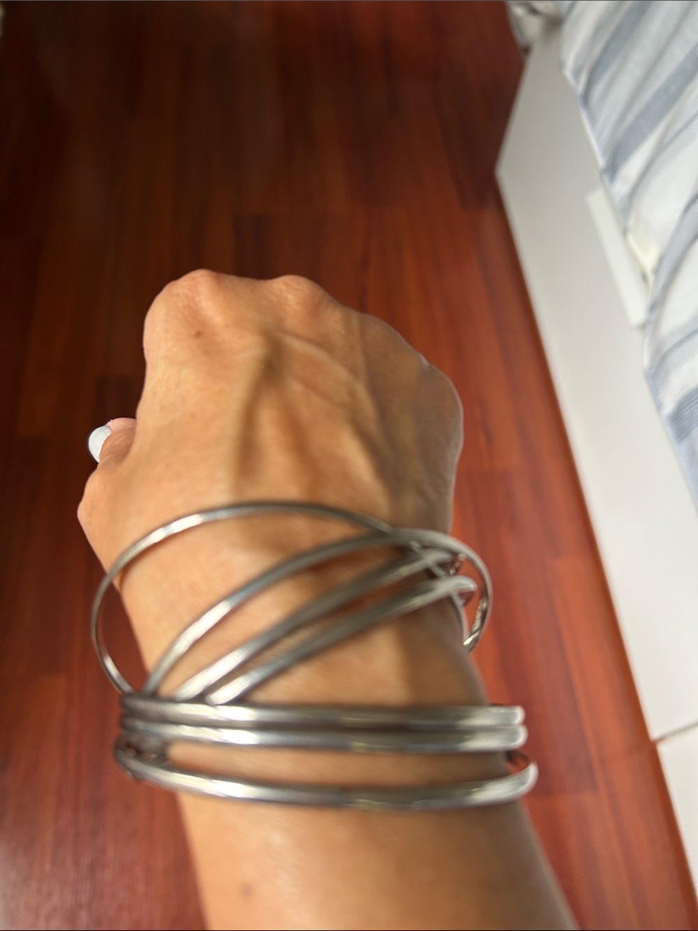 Silver Multi-Band Bangle Bracelet